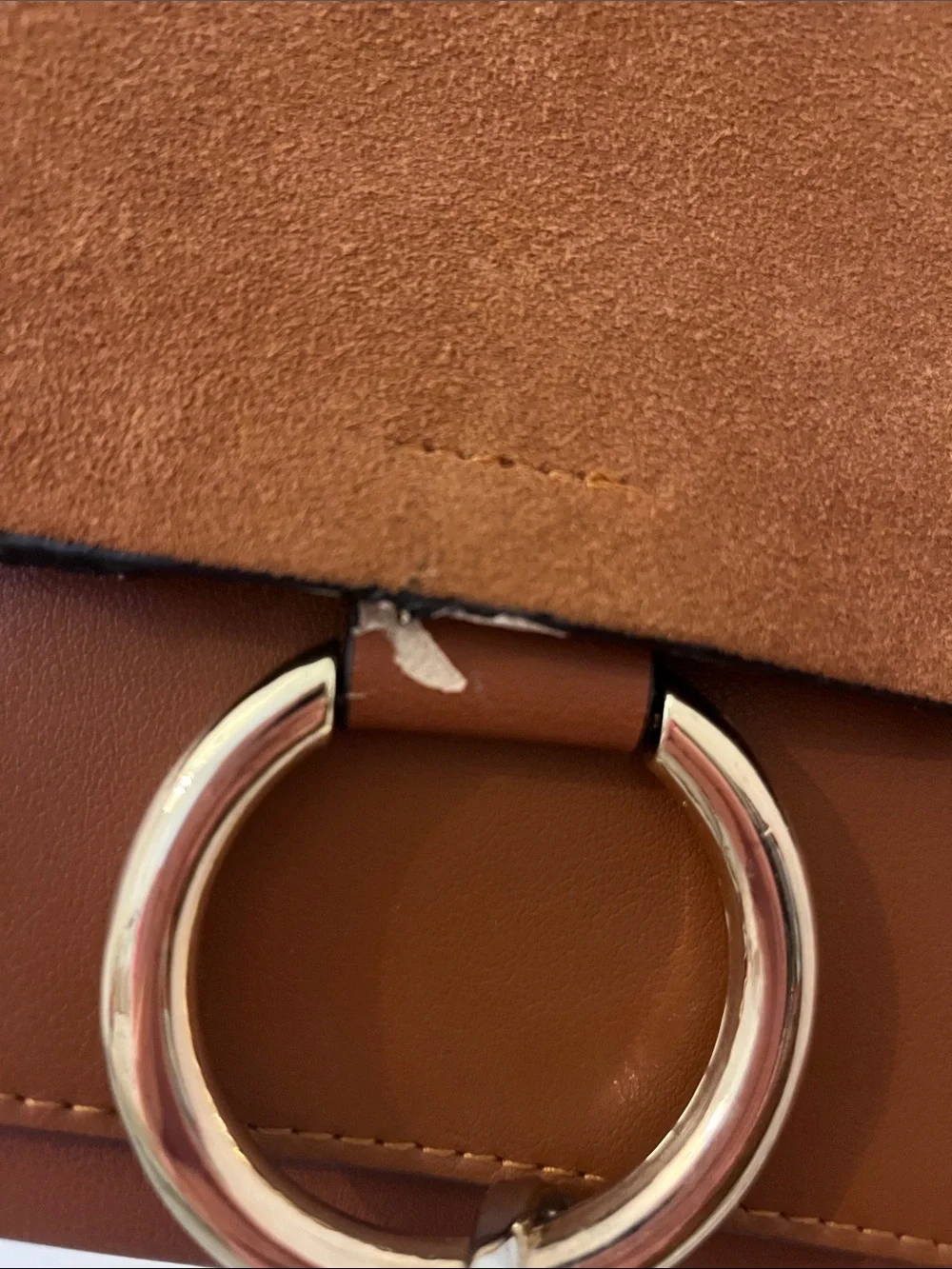 ❤️ 6 for 20 ❤️Brown shoulder purse with gold ring and trim